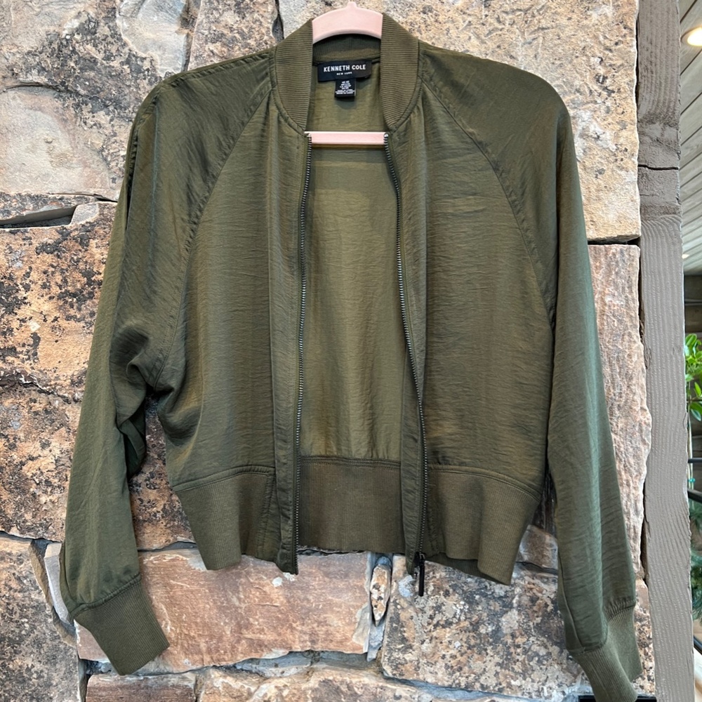 Kenneth Cole Olive Zip jacket Size XS